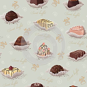 Background with chocolate candies