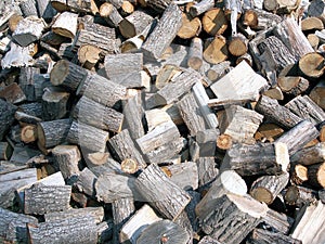 Background of chopped firewood