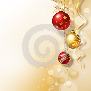 Background with Christmas baubles