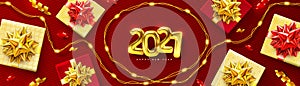 2021 background for Christmas and Happy New Year poster