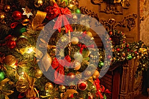 Background with Christmas tree decorations