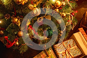 Background with Christmas tree decorations