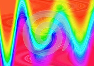 Background circles swirls rainbow lines soundwave waves wavy colours abstract design icon laser light funky patterns