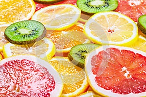 Background with citrus-fruit of Fresh fruit slices