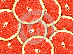 Background with citrus-fruit of grapefruit slices photo