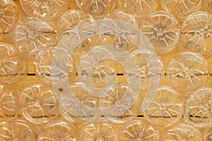 Background of clean empty plastic bottles