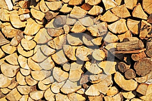 Background of close up of firewood