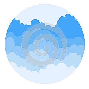 Background of clouds and blue sky in round