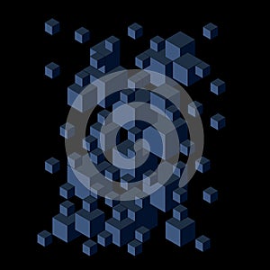 Background from clusters of blue isometric cubes