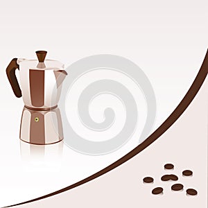 Background with coffee-maker and coffee beans