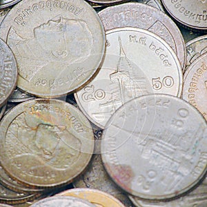 Background of the coins of Thai