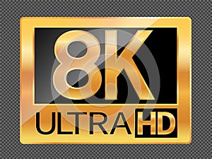 8K Ultra HD resolution icon for web and mobile photo