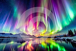 Background of Colored Auroras photo