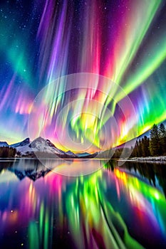 Background of Colored Auroras photo