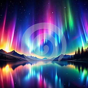 Background of Colored Auroras photo