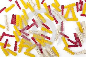 Background from colored dowels on white