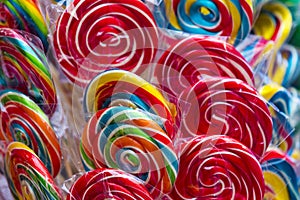 Background of colored jelly sweets shot photo