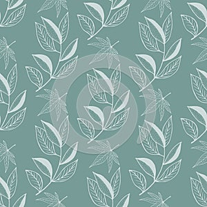 Background of colored leaves. Vector pattern.