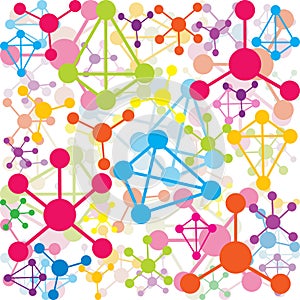 Background with colored molecules