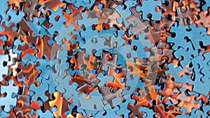 Background of Colored Puzzle Pieces that Rotating Counterclockwise
