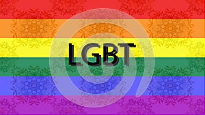 background with colorful flag. The flag of LGBT
