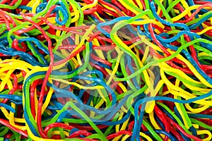 Background of colorful fruit laces candy