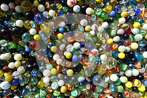 Background of Colorful Glass Marbles