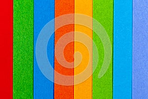 Background of colorful paper parallel vertical stripes