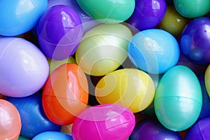 Background of colorful plastic easter eggs