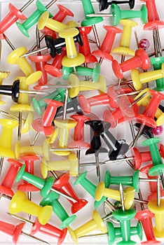 Background of colorful push pins