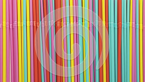 Background of colorful single-use plastic bendy drinking straws