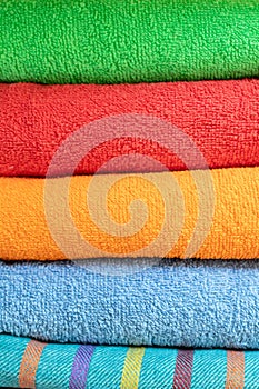 background with colorful towels. hotel hospitality for young people. Hostels and bed and breakfasts