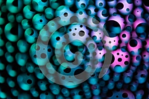 Background of colourful surreal and chaotic abstract light circles.
