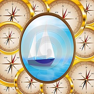 Background of compasses