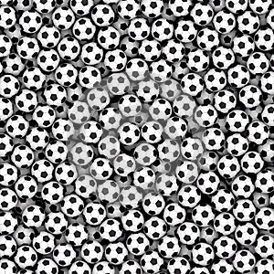 Background composed of many soccer balls