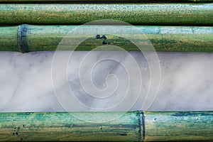 Background composition with bamboo canes