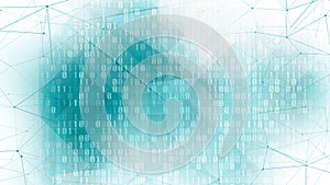 Technology background connected binary, neural networks, ai, and machine learning for digital transformation, data analysis