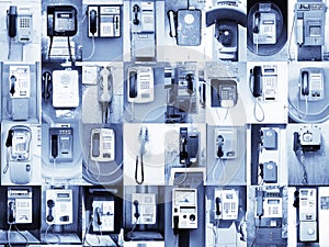 Background consisting from 32 urban payphones