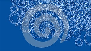Background consisting of gears. Blueprint Style