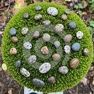 Background consists of blurred foliage emphasizing a natural