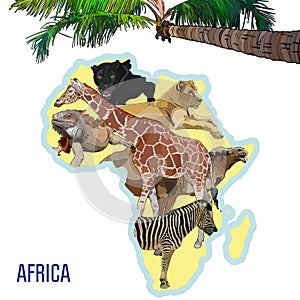Background with continent of Africa