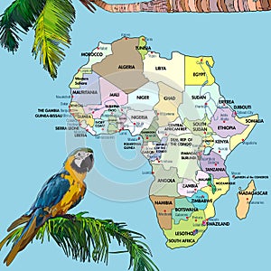 Background with continent of Africa