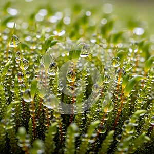 Background contrasts with the sharp focus on the moss emphasizing its