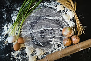 Background of cooking organic handmade food photo