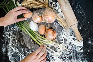 Background of cooking organic handmade food photo
