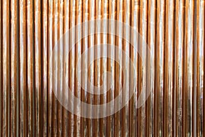 Background of copper pipes for plumbing and climate engineering