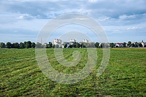 Background of countryside on flight day