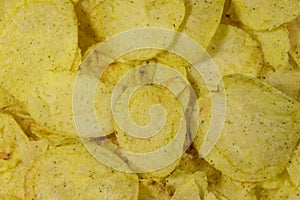 Background of crispy potato chips
