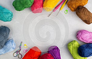 Background of crochet supplies
