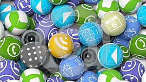 Background crowded with various apps